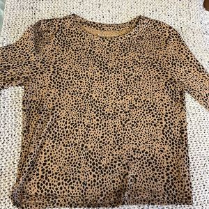 American Eagle Cropped Cheetah Long Sleeve